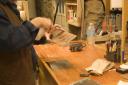 spraying the wood